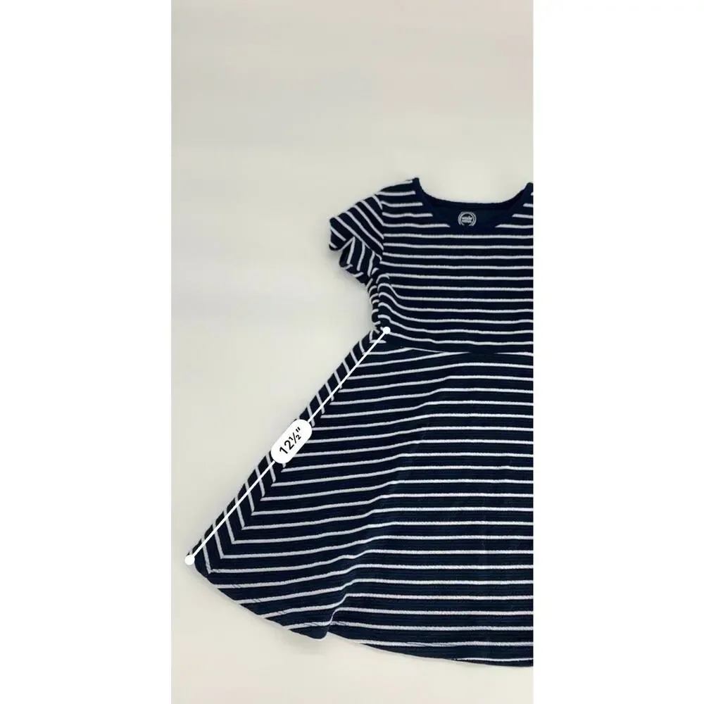Wonder Nation Girl’s A-Line Blue Striped Dress Kid’s Youth Size Small 6-6x